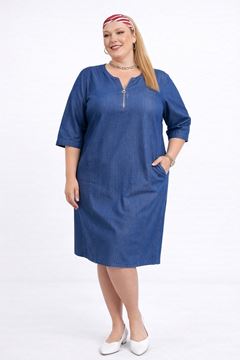 Picture of CURVY GIRL DENIM DRESS V NECK